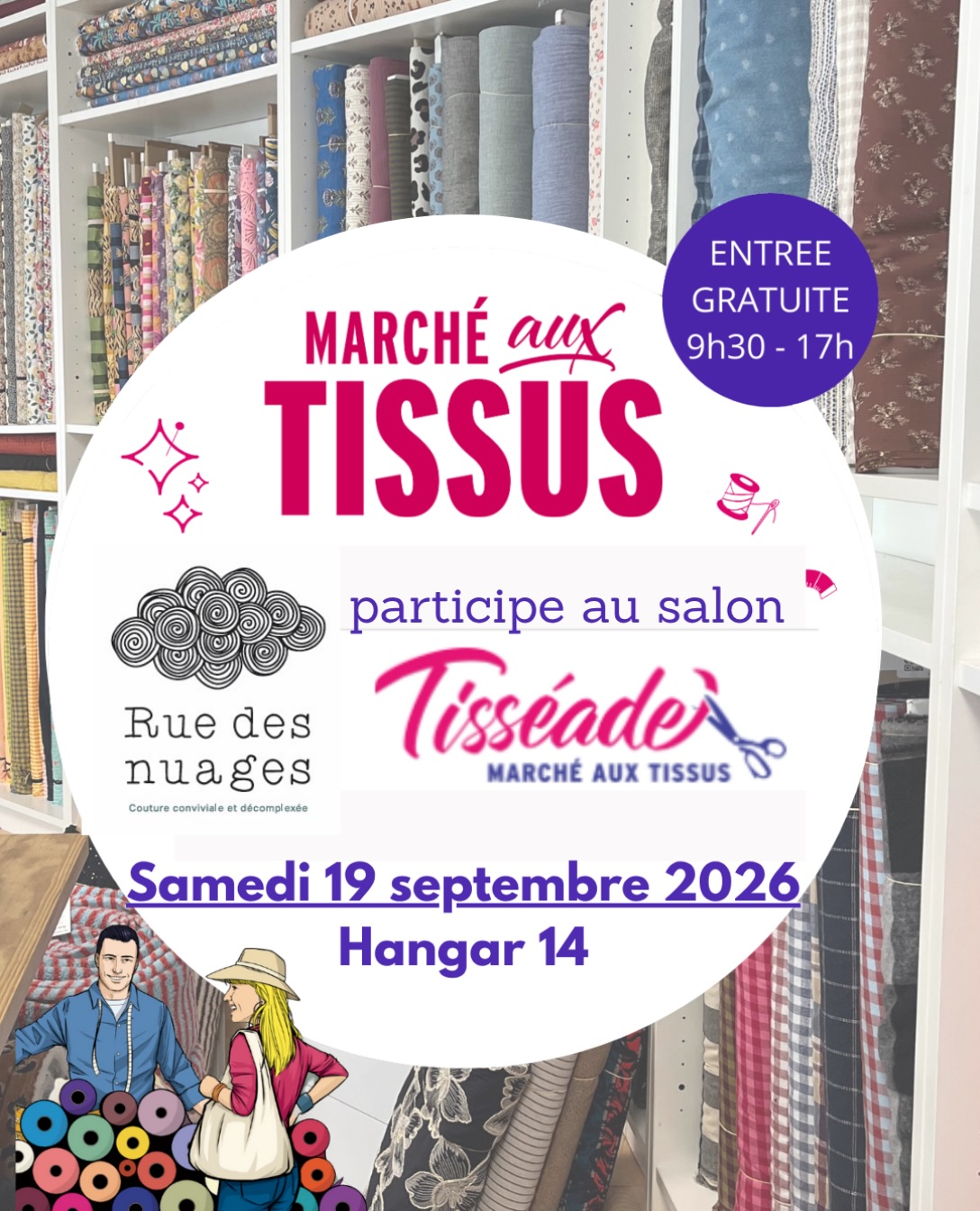 ✂️ Retrouvez-nous au Marché aux Tissus de Bordeaux le samedi 19 septembre !

🧵Une journée 100% dédiée aux passionnés de couture, tissus, loisir créatifs et DIY. 

📍Hangar 14 
🕘 De 09h30 à 17h
🎟️ Entrée gratuite 

On vous prépare une sélection de tissus au petits oignons, des nouveautés et même des petits cadeaux 😉
Alors, tu seras là ?
