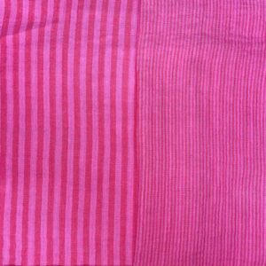 Double gaze rayée Hibiscus / bonbon