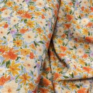 Lin viscose Petites fleurs
