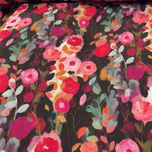 Viscose satin fleurie