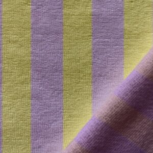 Micro éponge de bambou rayée lemon / lilas