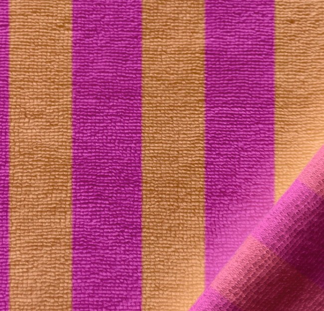 micro éponge rayée melon bonbon