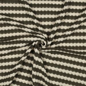 Jacquard tricoté rayures kaki