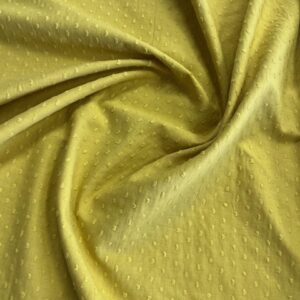 Coton plumetis jaune moutarde
