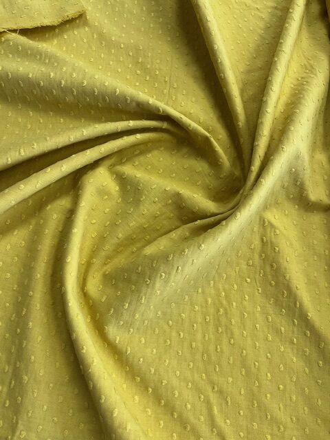 coton plumetis jaune moutarde