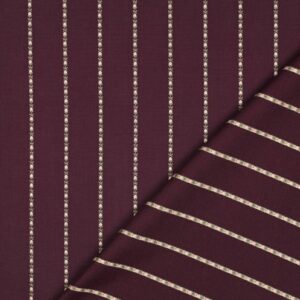 Jacquard coton fleurs bordeaux