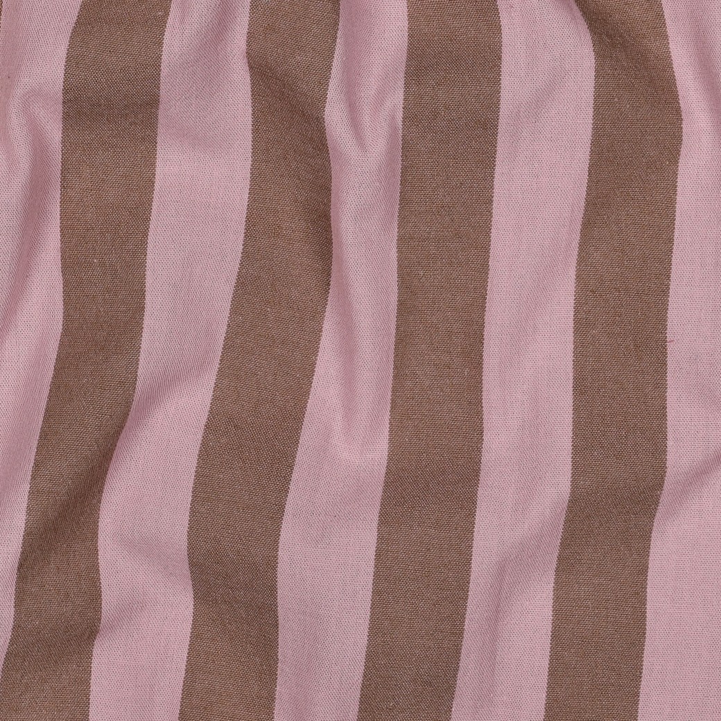 Coton teint en fil rayures rose clair/marron – Image 4