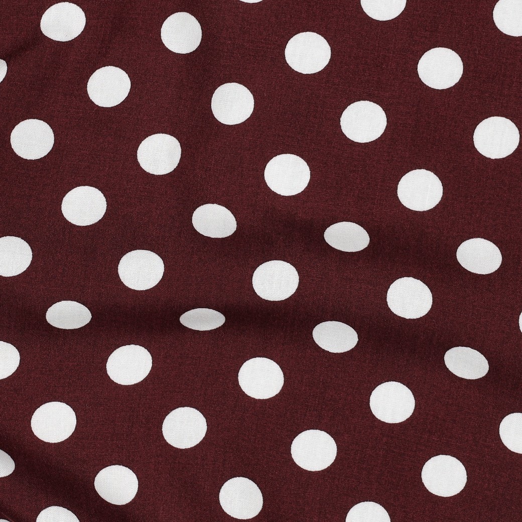 Viscose radiance pois bordeaux – Image 2