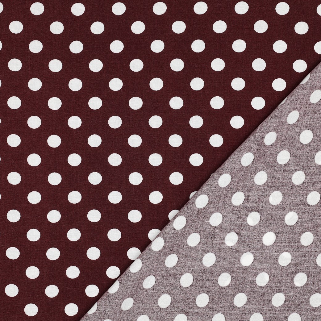 Viscose radiance pois bordeaux – Image 3