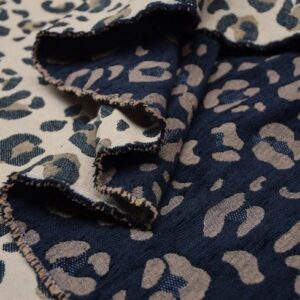 Tissu jacquard velours fauve