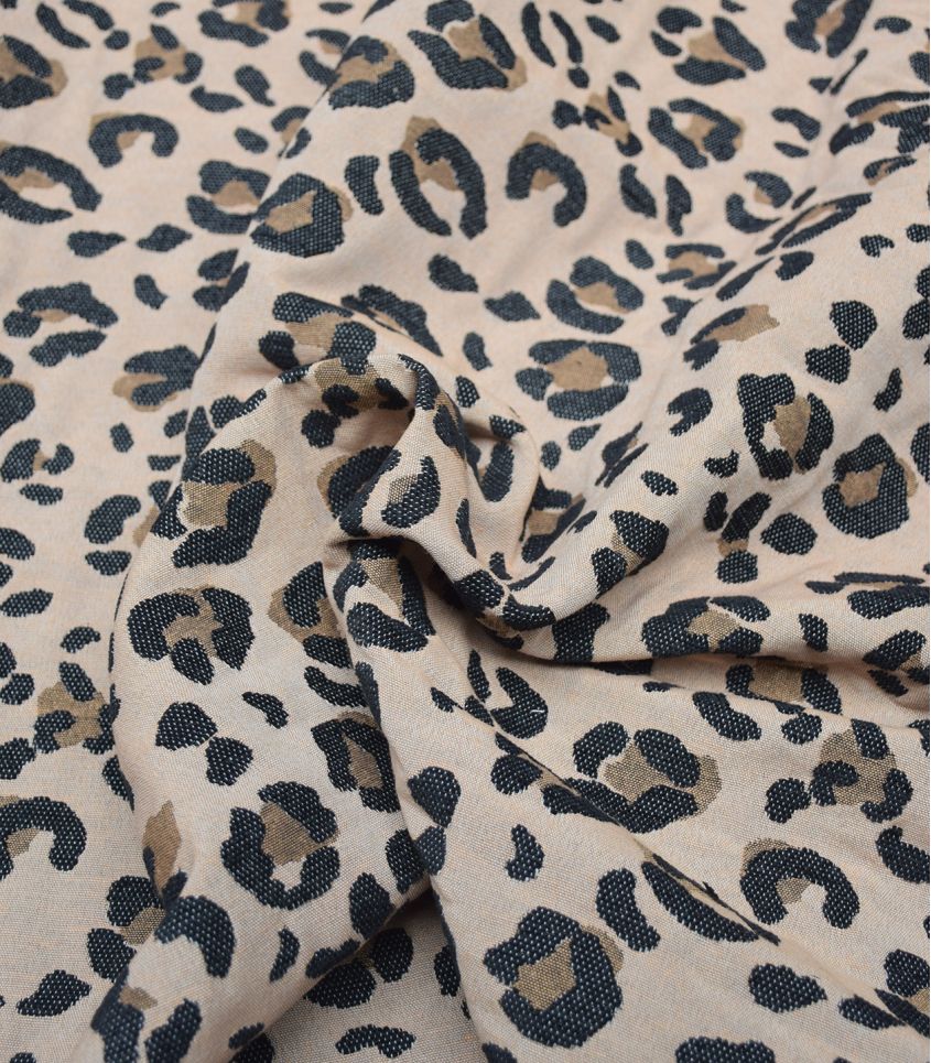 Tissu jacquard velours fauve – Image 2